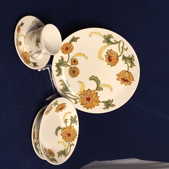 Noritake PROGRESSION ALOHA JAPAN 5 PIECE SETTING DINNER FOR 1 - Picture 2 of 7